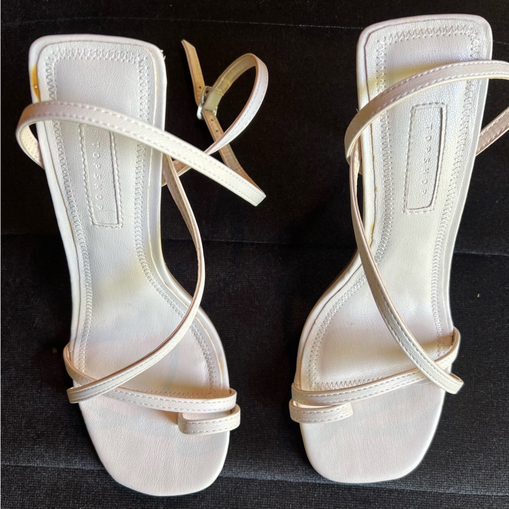 Topshop ivory strappy heels